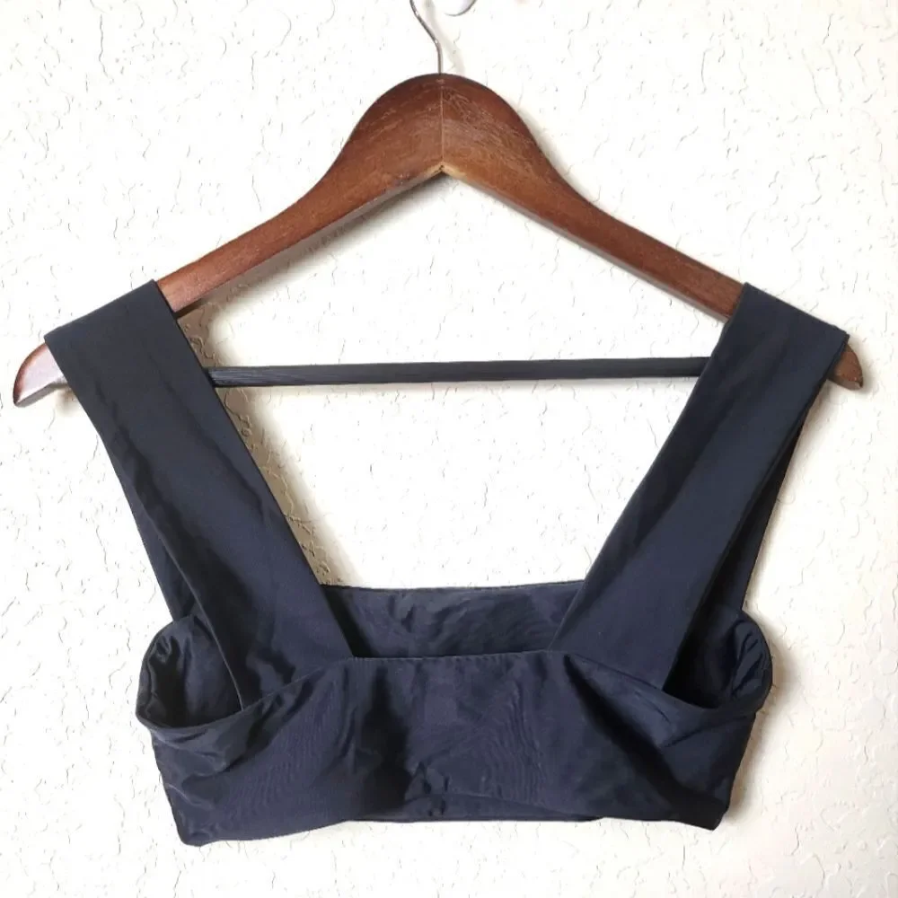 Reformation Citron Square Neck Bikini Top Swimwear Black Size S